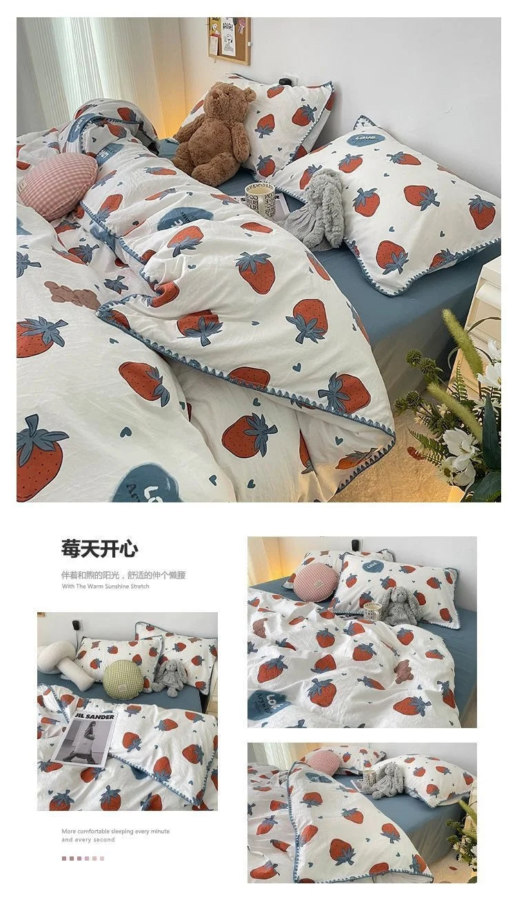 Coquette Charming Cherry Ruffle Bedding Set