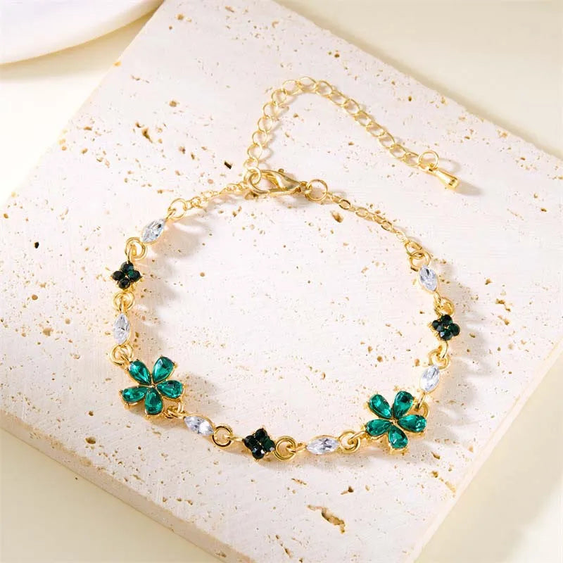 Coquette Luxury Colorful Zircon Flower Bracelet