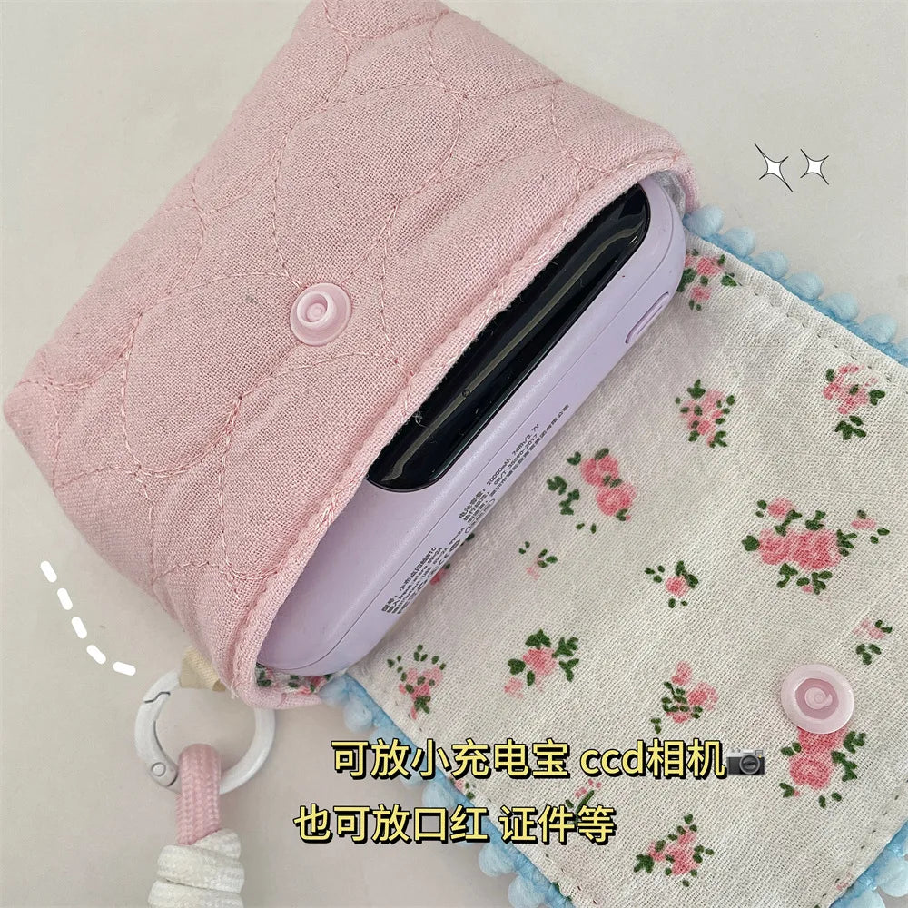 Floral Cotton Women's Small Storage Bags – Cute & Lightweight Pouch
