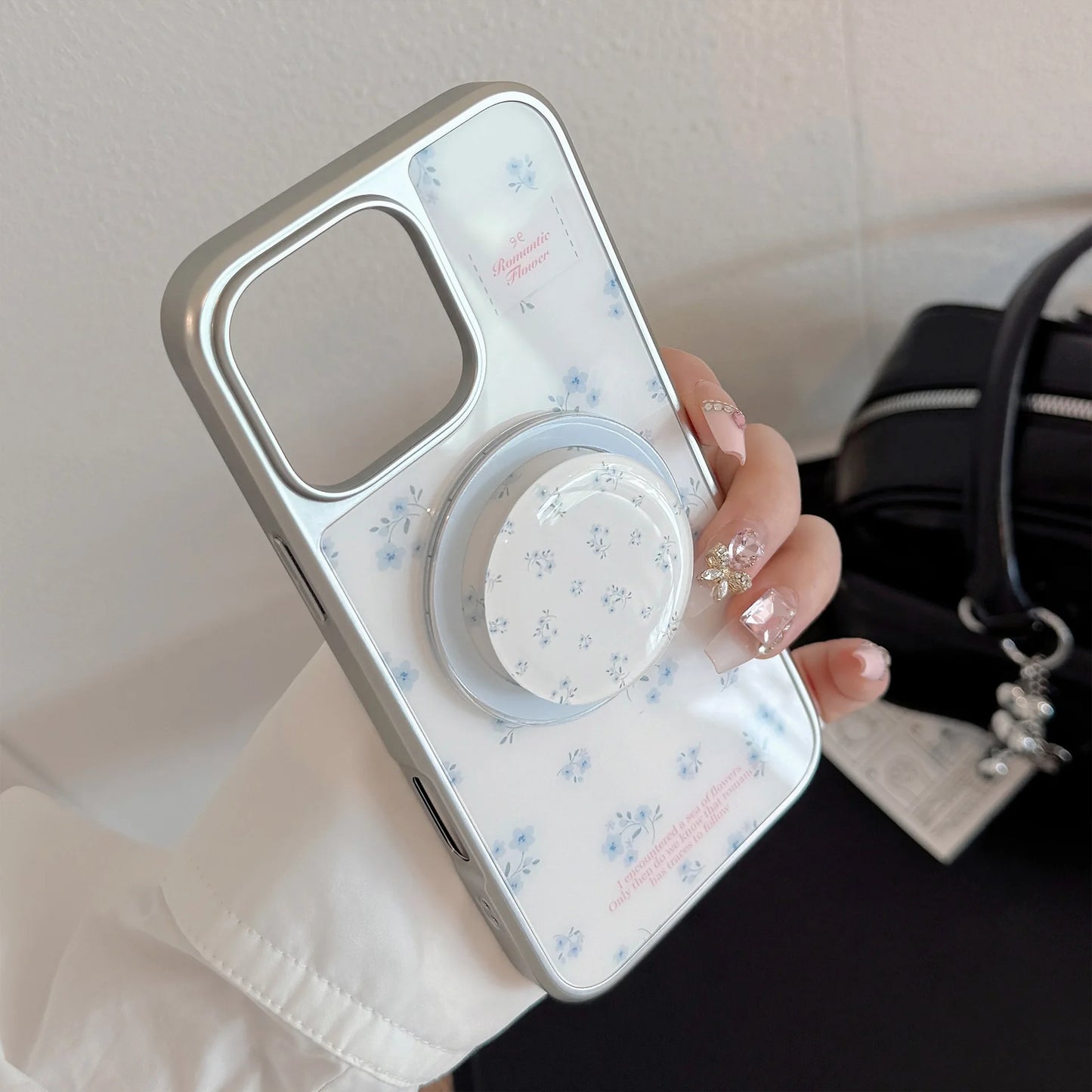 Coquette Serenity Amongst Blue Blossoms Phone Case