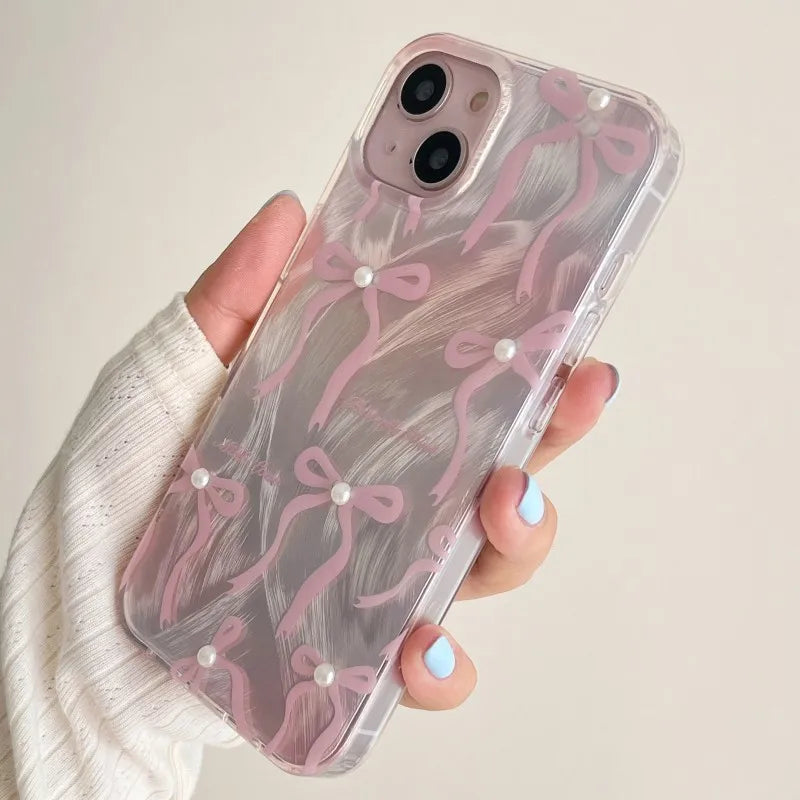 Coquette Fairy Pearl Pink Bow Phone Case