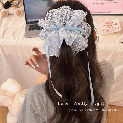 Coquette Vintage Lace Bow Scrunchie