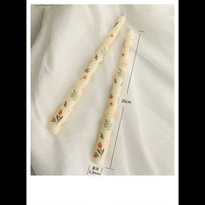 Coquette Hand-Painted Rose Scented Taper Candles (2pcs)