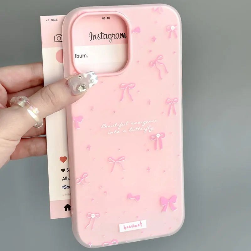 Coquette Jelly Pink bow Cartoon Phone Case