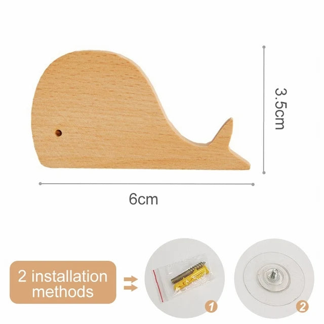 Cute Animal Wooden Hooks for Room Decor