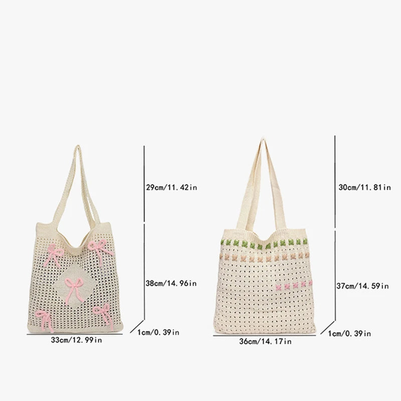 Fashionable Large Capacity Crochet Beach Tote Bag for Women