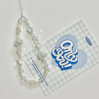 Coquette Celestial Blue Star Beaded Phone Strap