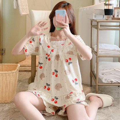 Coquette Charming Strawberry Print Loungewear Set