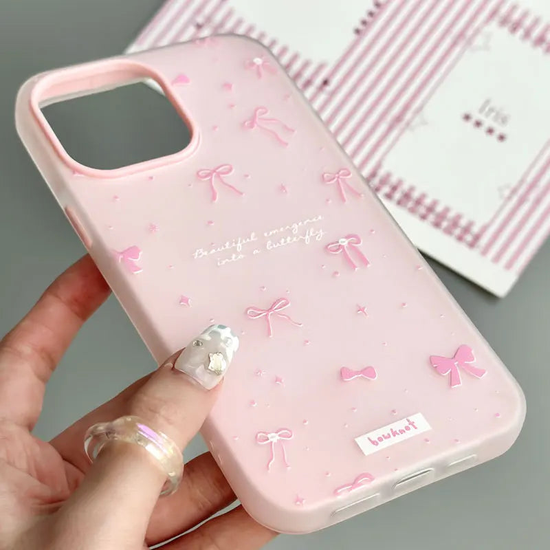 Coquette Jelly Pink bow Cartoon Phone Case