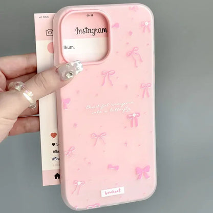 Coquette Jelly Pink bow Cartoon Phone Case