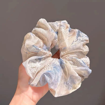 Coquette Vintage Lace Bow Scrunchie