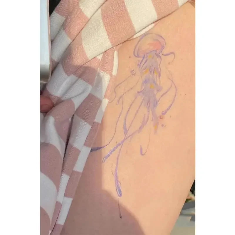 Cartoon Jellyfish Temporary Tattoo Waterproof Sticker