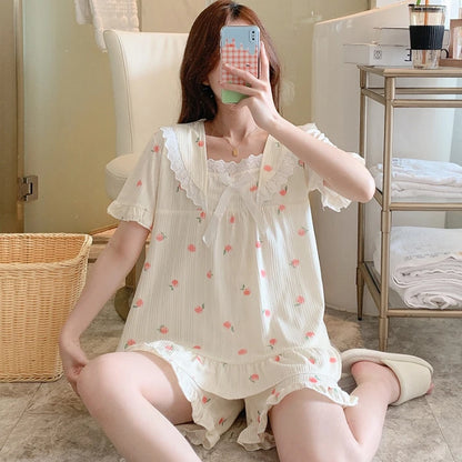 Coquette Charming Strawberry Print Loungewear Set