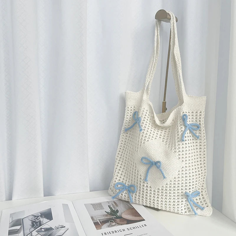 Fashionable Large Capacity Crochet Beach Tote Bag for Women
