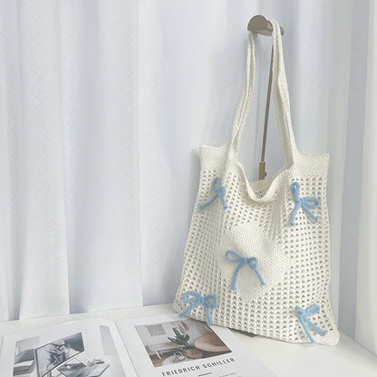 Fashionable Large Capacity Crochet Beach Tote Bag for Women