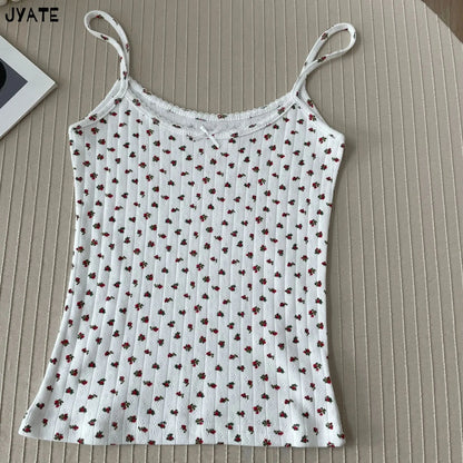 Coquette Floral Print Cami Top Set