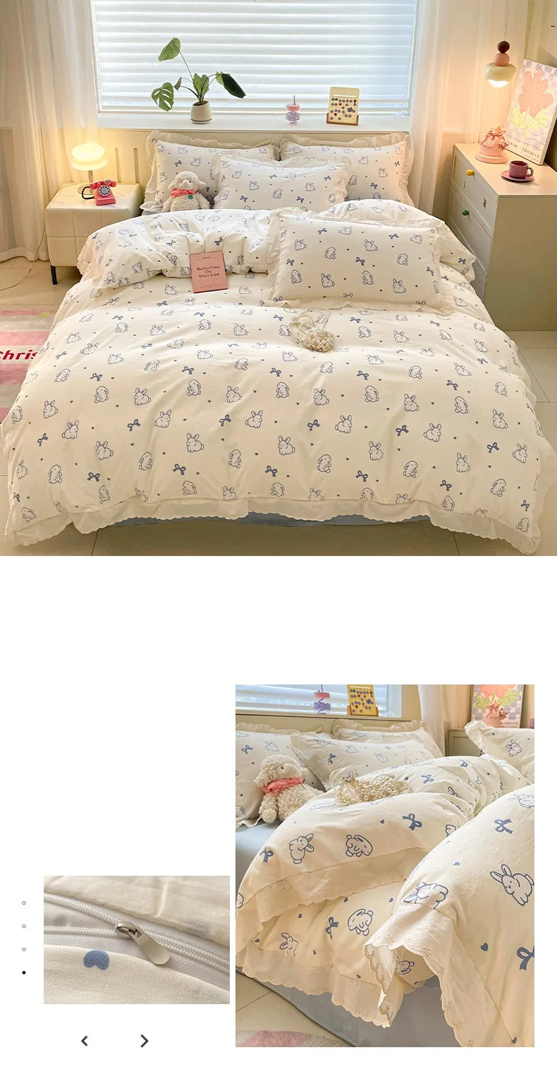 Coquette Bonenjoy Lace Bow Duvet Cover