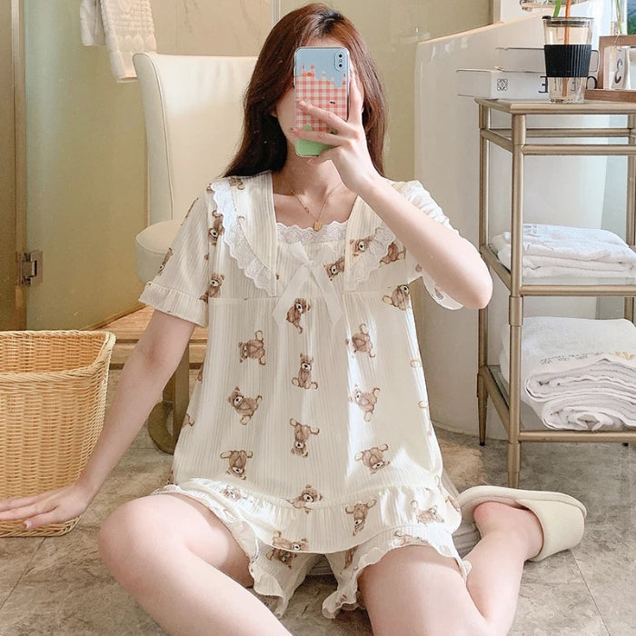 Coquette Charming Strawberry Print Loungewear Set