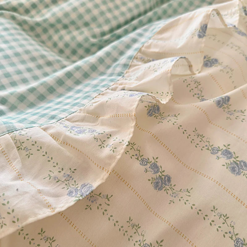 Coquette Floral Cotton Lace Bedding Set