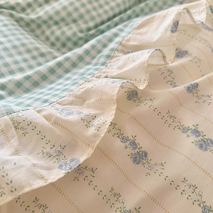 Coquette Floral Cotton Lace Bedding Set