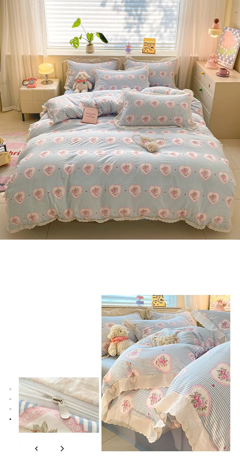 Coquette Bonenjoy Lace Bow Duvet Cover