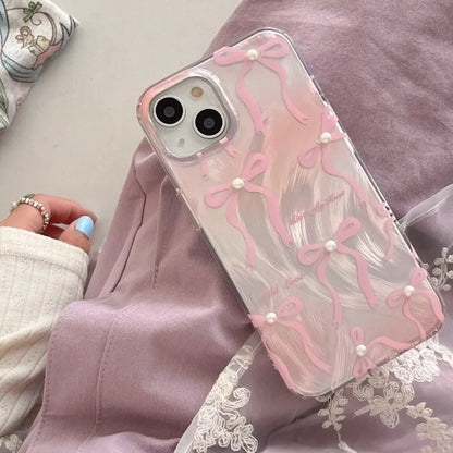 Coquette Fairy Pearl Pink Bow Phone Case