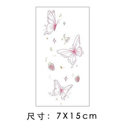 Coquette Butterfly and Cherry Temporary Tattoo Set