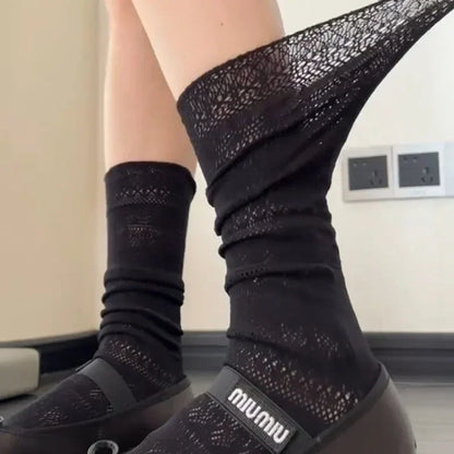 Coquette Lolita Mesh Lace Crew Socks