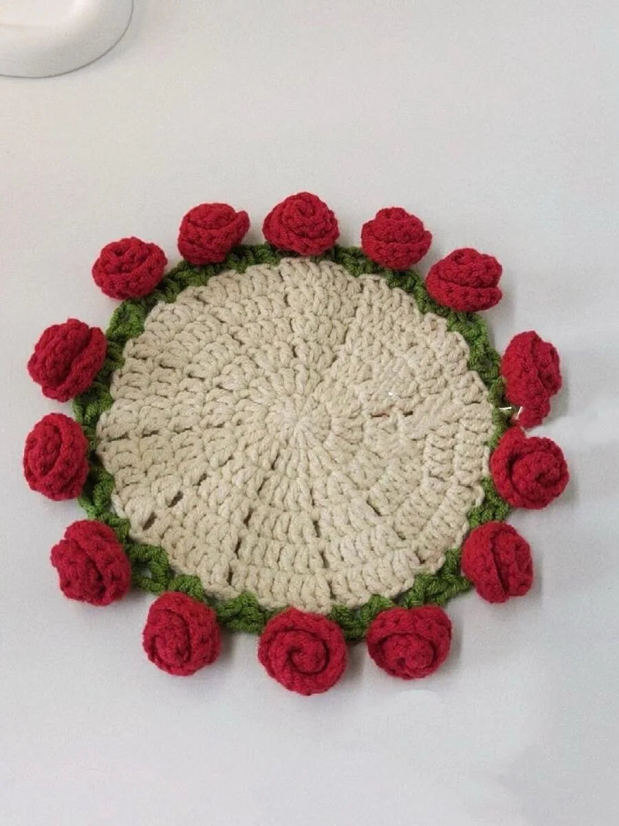 Coquette Handwoven Rose Bouquet Coaster