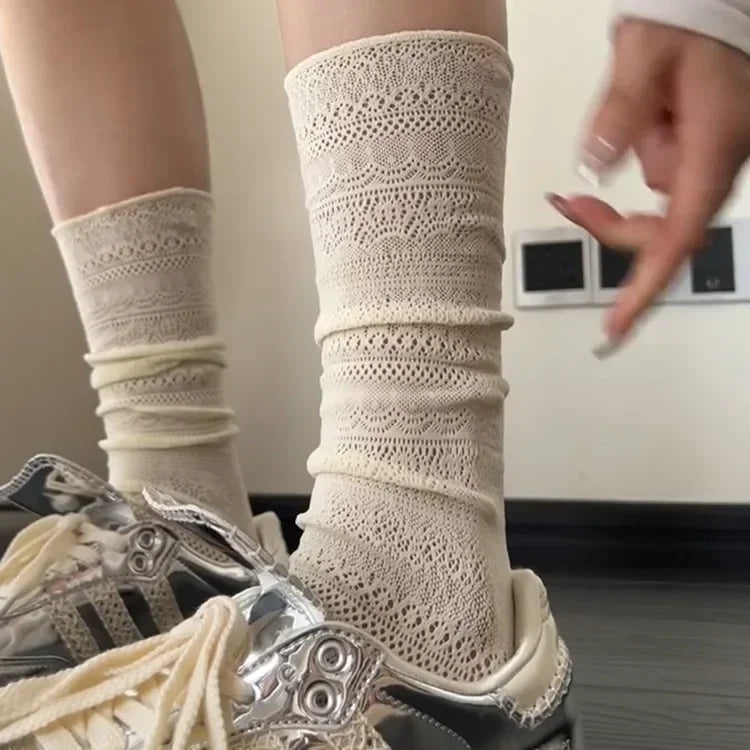 Coquette Lolita Mesh Lace Crew Socks