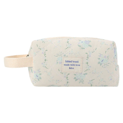Coquette Bloom Girl Floral Quilted Makeup Bag