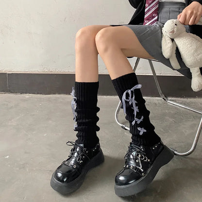 Coquette Lolita Ribbon Knit Leg Warmers