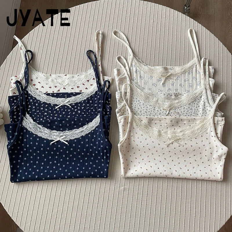 Coquette Floral Print Cami Top Set