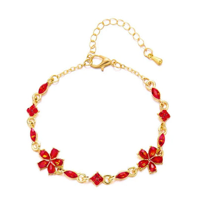 Coquette Luxury Colorful Zircon Flower Bracelet