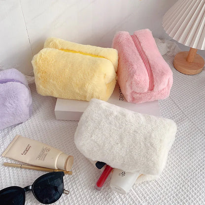 Chic Soft Fur Makeup Bag Organizer for Women