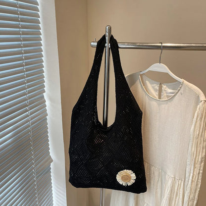 Coquette Crochet Flower Tote Bag