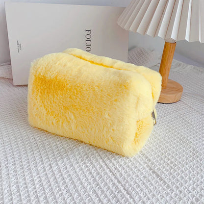 Chic Soft Fur Makeup Bag Organizer for Women