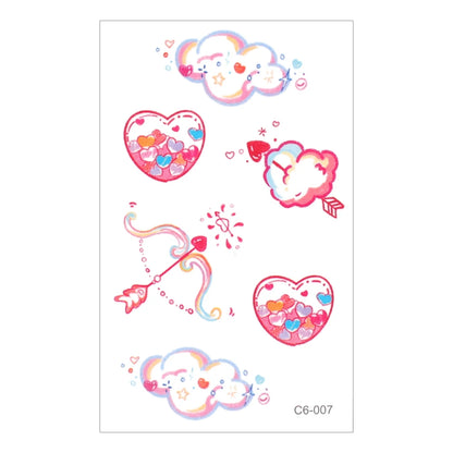 Cute Whimsical Heart and Bow Temporary Tattoo Set