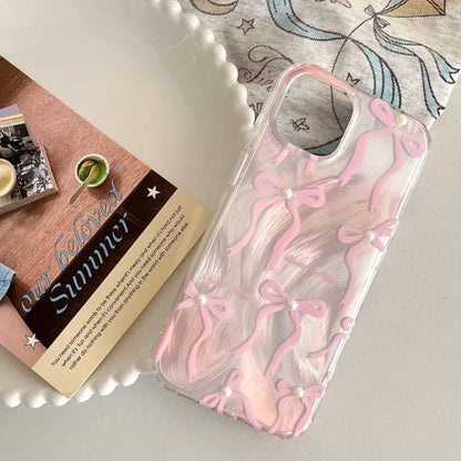 Coquette Fairy Pearl Pink Bow Phone Case