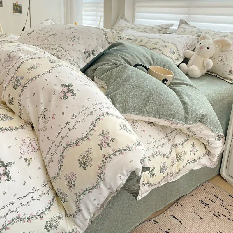 Coquette Soft Enchanted Garden Floral Bedding Set