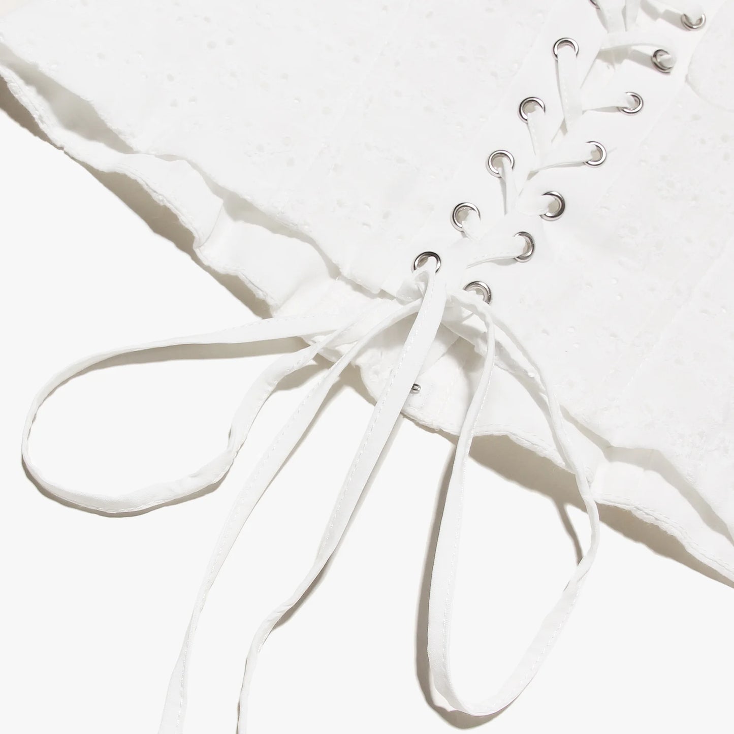 Belle Fleur White Ruffle Corset Crop Top