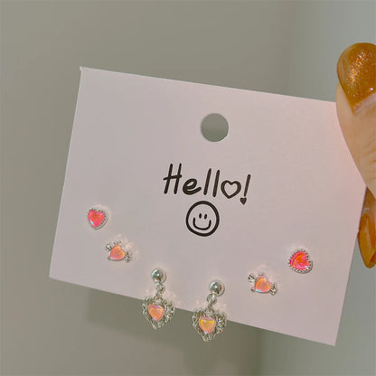 Adorable Coquette Pink Heart Earrings