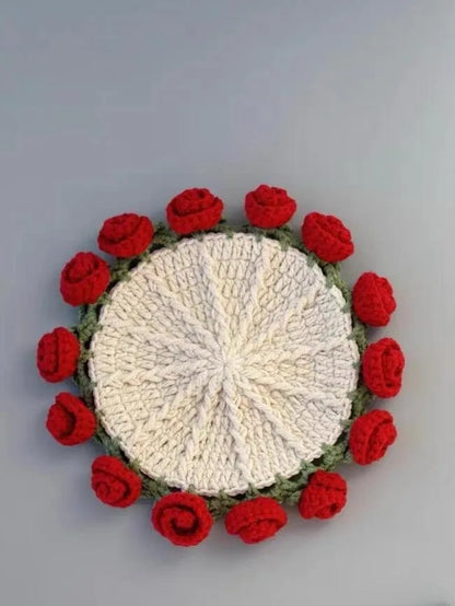 Coquette Handwoven Rose Bouquet Coaster