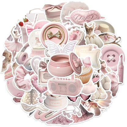 Coquette Aesthetic Kawaii Pink Ballet Stationery Stickers