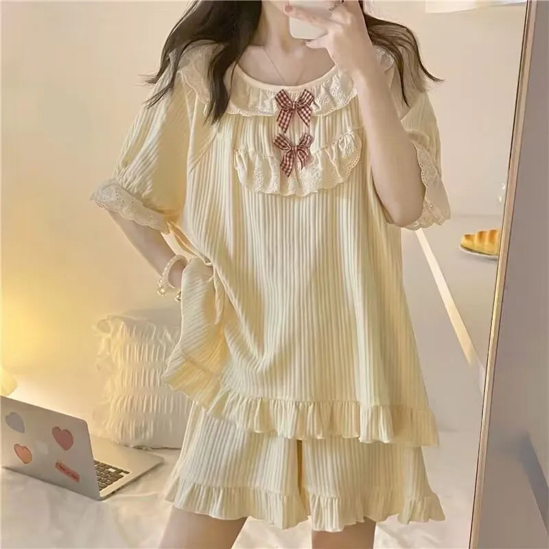 Coquette Sweet Dreamy Princess-Inspired Summer Pajama Set