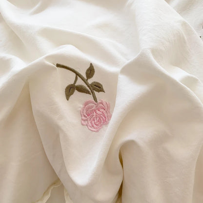 Coquette Twinkle Rose Embroidered Lace Bedding Set