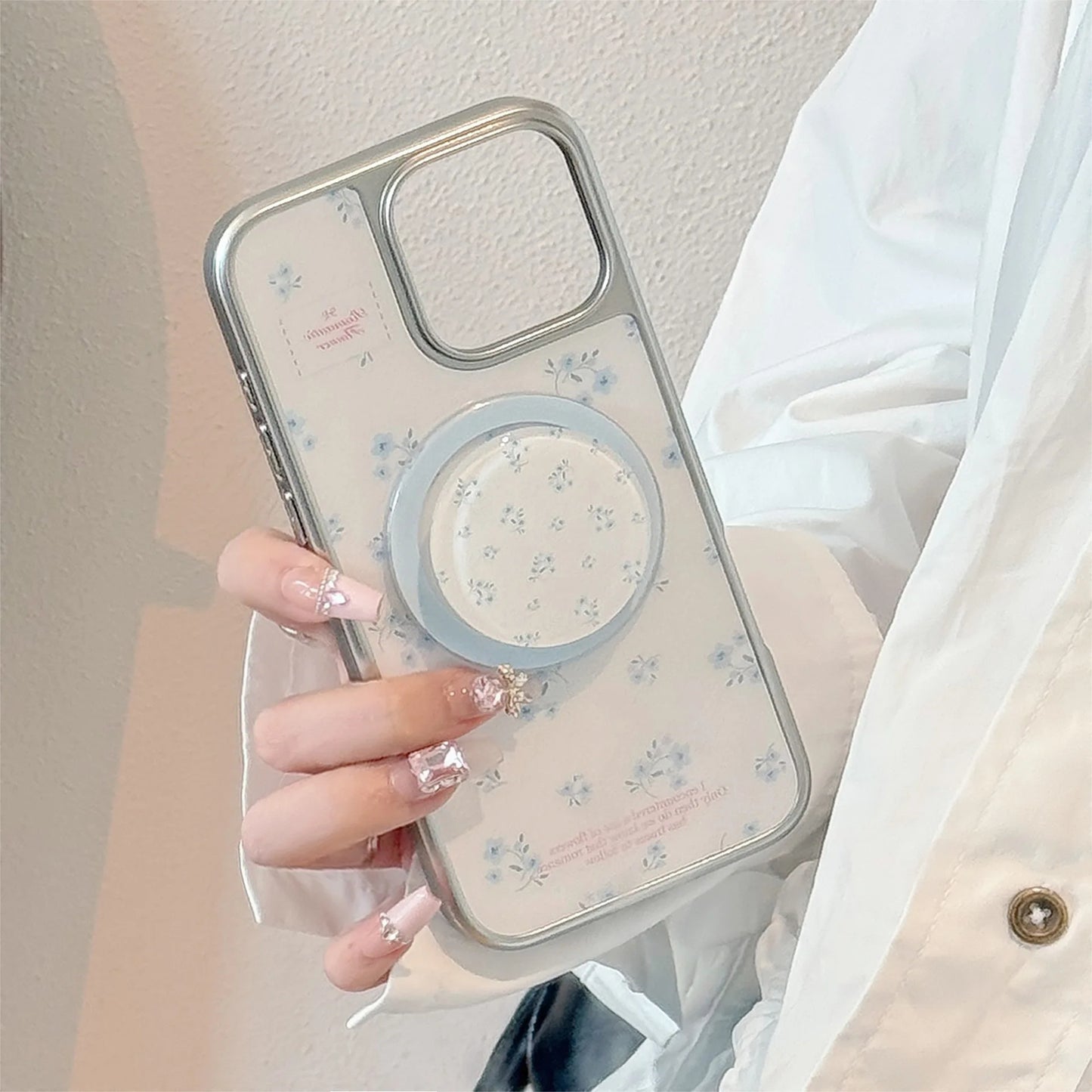 Coquette Serenity Amongst Blue Blossoms Phone Case