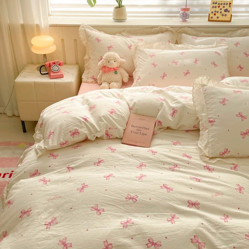 Coquette Bonenjoy Lace Bow Duvet Cover