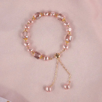 Coquette Elegant Pearl & Crystal Adjustable Bracelet