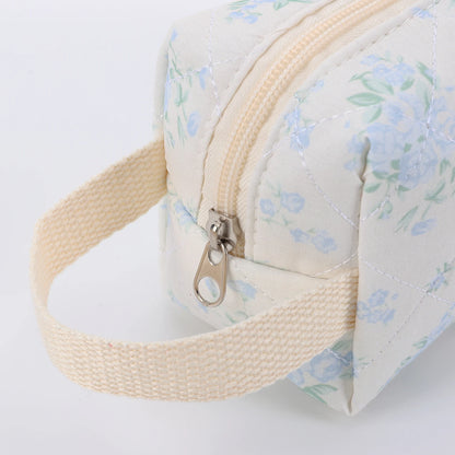 Coquette Bloom Girl Floral Quilted Makeup Bag